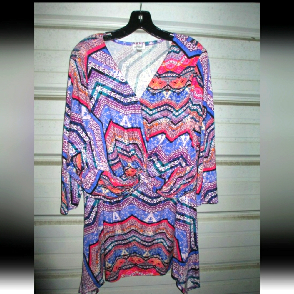 14/16 Plus Size 1X Avenue Womens Top Long, Dressy New Shirt